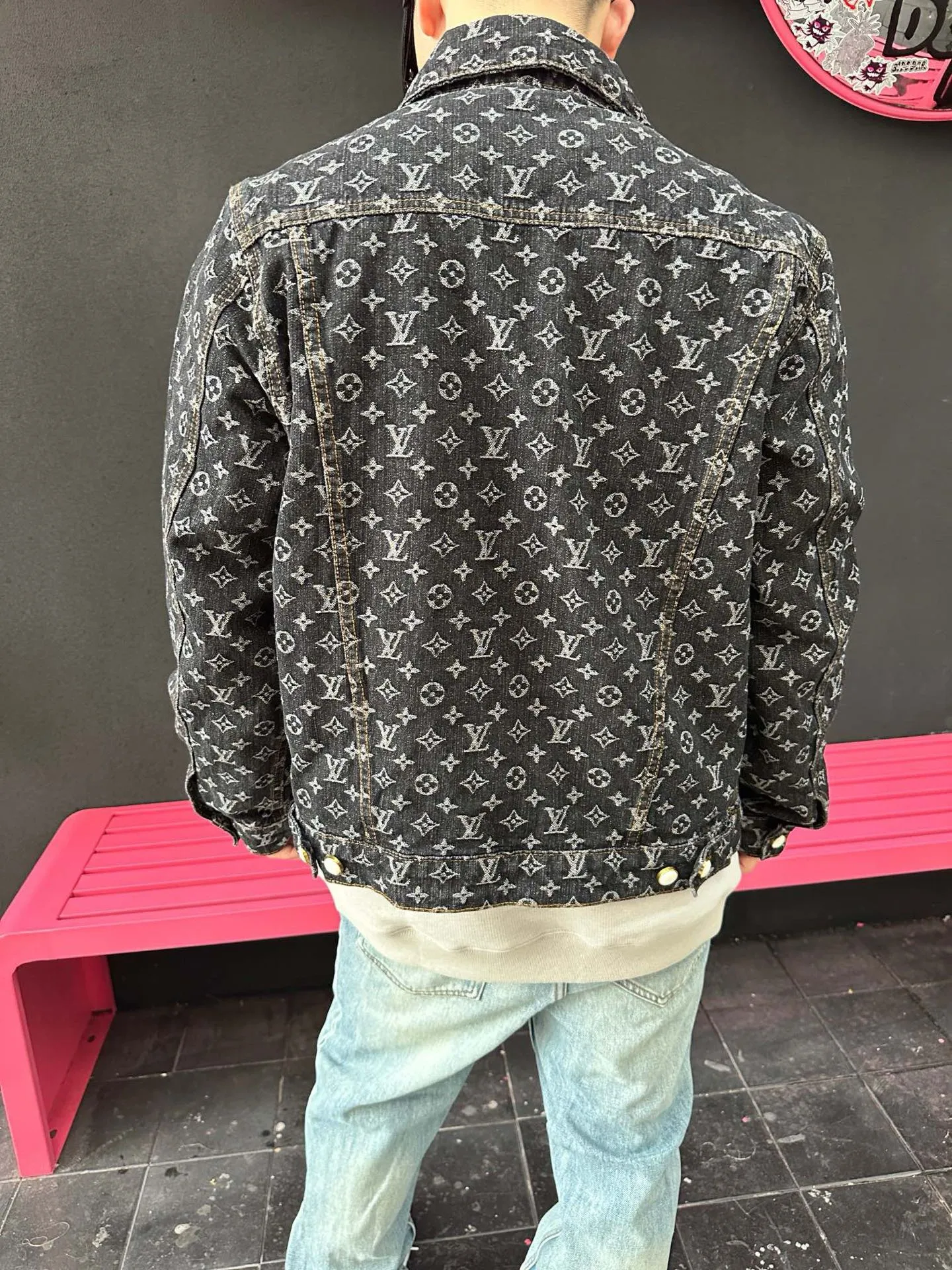 Louis Vuitton/Louis Vuitton 24Fw FA all-over printed old flower jacquard denim jacket